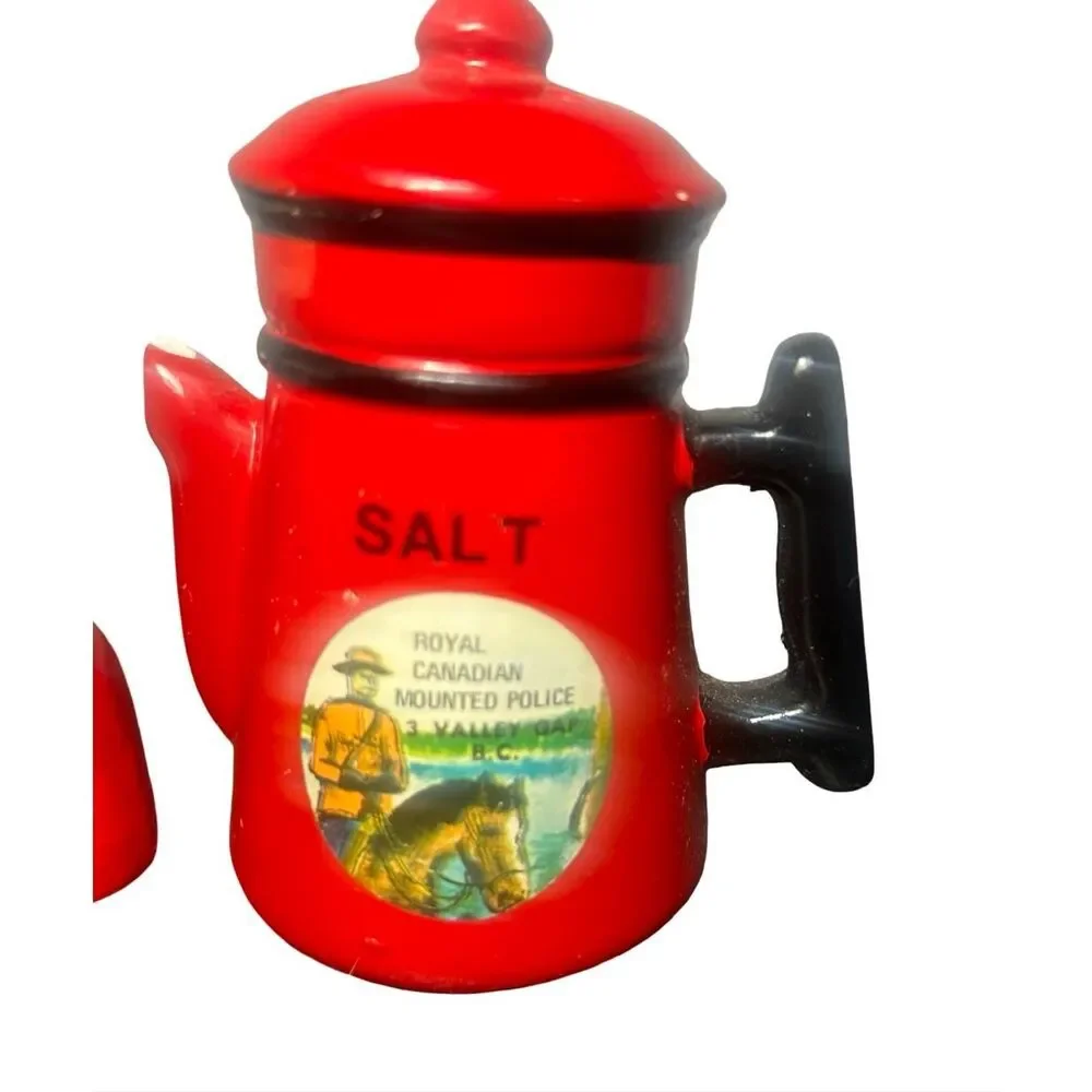 Vintage 1950’s Royal Canadian Mounted Police Salt and Pepper Shakers